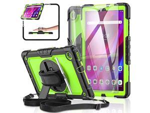 BASE MALL Lenovo Tab K10 Tablet Case 103 inch 2021 M10 FHD Plus 2nd Gen Protective Case 2020 with Tempered Glass Screen Protector Pencil Holder Rotating Kickstand Hand  Shoulder Strap Green