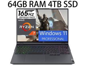 Lenovo Legion 5 Pro 16 Gaming Laptop  16 WQXGA 2560 x 1600 IPS 165Hz Display AMD Ryzen 7 5800H 8Cores NVIDIA GeForce RTX 3060 6GB 64GB DDR4 4TB PCIe SSD Backlit USBC Windows 11 Pro