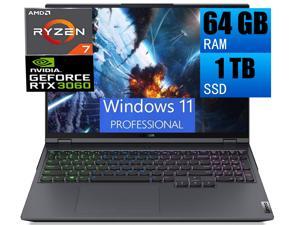 Lenovo Legion 5 Pro 16 Gaming Laptop  16 WQXGA 2560 x 1600 IPS 165Hz Display AMD Ryzen 7 5800H 8Cores NVIDIA GeForce RTX 3060 6GB 64GB DDR4 1TB PCIe SSD Backlit USBC Windows 11 Pro