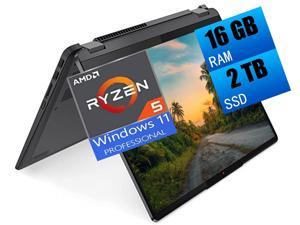 Lenovo Flex 5 2in1 14 Laptop 140 FHD Touchscreen AMD Ryzen 5 5500U 6Core AMD Radeon Graphics 16GB DDR4 2TB PCIe SSD Backlit KB Fingerprint Windows 11 Pro