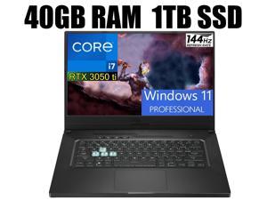ASUS TUF Dash 15 Ultra Slim Gaming Laptop 156 144Hz FHD Intel Core i711370H 4 cores NVIDIA GeForce RTX 3050 Ti 4GB GDDR6 40GB DDR4 1TB PCIe SSD WiFi 6 Windows 11 Pro