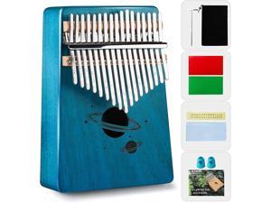 Chrider Kalimba Thumb Piano 17 Keys, Finger Piano Easy to Learn Portable Mbira Include Tune Hammer and Study Instruction, Gift for Kids Adult Beginners Professional - blue