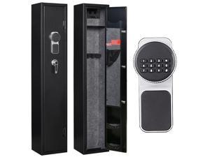 KAER Gun Safes with 180-Degree Full Access Door and Removable Shelf for 2 Home Rifles and Pistols Digital Quick Access Electronic Firearm Safe with Pistol Rack and Ammunition Storage Shelves