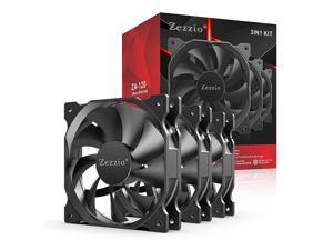 SURF CUZ 3PCS Black Cooling Fans for PC Case 120mm 3PIN/4PIN CPU Coolers Radiators(3pcs Black)