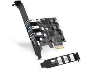 SUEF CUZ PCI-E USB C Card 4-Ports(1x USB-C - 3X USB-A ) USB 3.0 Expansion Card,Internal Converter for Desktop PC Host Card ,Support Windows 10/8/7/XP and MAC OS 10.8.2 Above