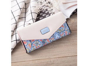 Fashion Women Leather Envelope Clutch Wallet Long Card Holder Purse Bag Handbag - Blue