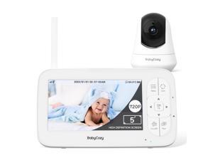 Baby Monitor, Babycozy 5'' 720P Video Baby Monitor Non-WiFi 5000mAh Long Battery Life Baby Camera Monitor with VOX Mode, Infrared Night Vision 2-Way Audio PTZ Temperature Lullaby