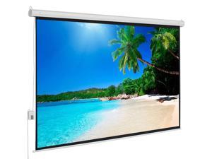 100" Viewing Area Motorized Projector Screen with Remote Control Matte White