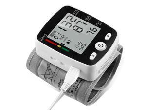 Rechargeable Wrist Blood Pressure Monitor Automatic Blood Pressure Kit Bp Cuff Wrist Cuff Tonometer Profesional Heart Rate Monitor