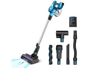 INSE Cordless Bagless Vacuum Cleaner, 23Kpa 250W Powerful Suction Stick Vacuum Cleaner, Lightweight Straight Tube Vacuum Cleaner,10-in-1 Lightweight Vacuum for Pet Hair Hard Floor Thin Carpet - S6S