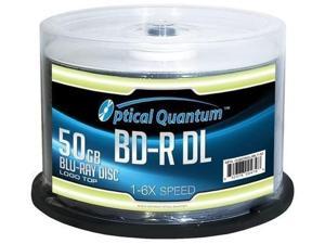 Optical Quantum 50 GB 6X Blu-Ray Double Layer Recordable Disc BD-R DL Logo Top, 50-Disc Spindle (MPN: OQBDRDL06LT-50)