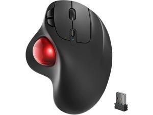 Wireless Trackball Mouse, Rechargeable Ergonomic Mouse, Easy Thumb Control, Precise & Smooth Tracking, 3 Device Connection (Bluetooth or USB), Compatible for PC, Laptop, Ipad, Mac, Windows, Android
