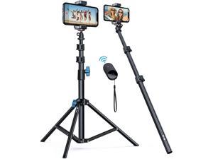 Andobil 67 Iphone Tripod & Selfie Stick Tripod, Solidest Cell Phone Tripod Stand with Remote Aluminum Tall Travel Tripod for Iphone Compatible Iphone 13 Pro Max/13 Pro/12 Pro Max/Samsung S22/Cam
