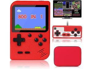 800 Classical FC Games Retro Handheld Game Console with Protector Case Portable Video Game Console with  3.0 Inch Color Screen 1024mAh Rechargeable Battery Handheld Gameboy Support for Connecting TV