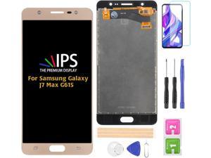 Replacement for Samsung Galaxy J7 Max 2017 SM-G615F SM-G615FU 5.7 Inch TFT Material LCD Display Touch Screen Glass Digitizer Full Assembly with Repair Tool Kits + Screen Protector (Gold)