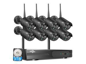 Hiseeu 3TB HDD Pre-Install, 2K  Wireless Security Camera System, 8CH 1296P NVR 8Pcs Outdoor/Indoor WiFi Surveillance Camera 3MP with Night Vision,Waterproof,Motion Alert,One-Way Audio,Remote Access