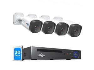 HJT 4CH POE IP Camera System HD 1080P NVR Kit In/ Outdoor CCTV Security IR Night 