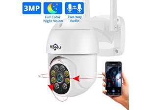 Hiseeu  2K 360° Pan/Tilt/Digital Zoom WiFi Security Camera Outdoor   ,Motion Tracking,Floodlights,3MP 2.4G WiFi Camera,Light Alarm,Two-Way Audio IP Camera,Color Night Vision,PC&Mobile Remote View