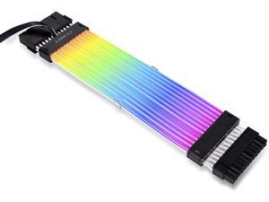 LIAN LI Strimer plus V2 24 Pin (PW24-PV2) -Addressable RGB Power Extension Cable (Strimer L-Connect 3.0 Controller Included) - for Motherboard Connector