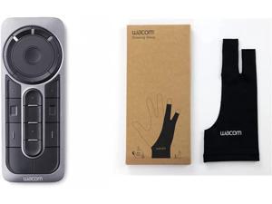 Wacom Express Key Remote for Cintiq & Intuos Pro (ACK411050) & Drawing Glove, Two-Finger Artist Glove for Drawing Tablet Pen Display, 90% Recycled Material, eco-Friendly, one-Size (1 Pack)