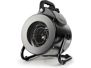 iPower Electric Heater Fan for Greenhouse, Grow Tent, Workplace, Overheat Protection, Fast Heating, Spraywater proof IPX4, Black