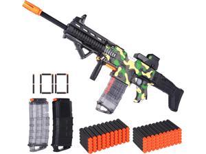 COOLFOX Electric Automatic Toy Gun for Nerf Guns Sniper Soft Bullets [Shoot Faster] Camouflage Burst Soft Bullets Toy Gun for Boys,Toy Foam Blasters & Guns with 100 Nerf Sniper Darts, Gifts for Kids