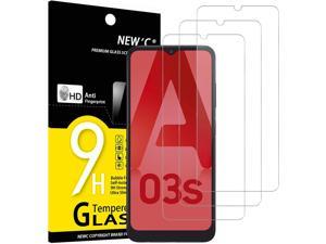 NEWC Pack of 3 Glass Screen Protector for Samsung Galaxy A03  A03s AntiScratch AntiFingerprints BubbleFree 9H Hardness 033mm Ultra Transparent Ultra Resistant Tempered Glass