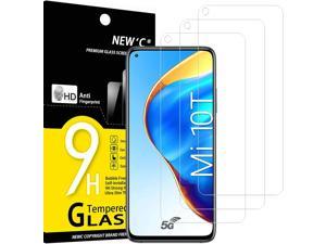 NEWC 3 Pack Designed for Xiaomi Mi 10T 5G Mi 10T Pro 5G Screen Protector Tempered Glass Case Friendly Ultra Resistant