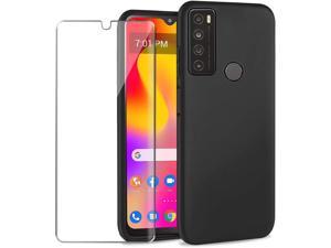 YJROP for TCL 30 XL Case with Tempered Glass Screen Protector Slim FullBody Silicone Bumpers AntiScratch Shockproof Protective Phone Case Cover for Alcatel TCL 30 XL T701DL Black