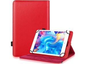 UrbanX 78 Inch Universal Tablet Case Protective Cover Stand Folio Case for ZTE Grand X View 2 7 8 Inch with 360 Degree Rotatable Kickstand Multiple Viewing Angles and Stylus HolderRed