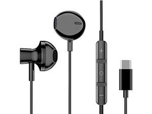 Urban Extreme USB Type C Earphones Stereo in Ear Earbuds Headphones with Microphone Bass Earbud with Mic and Volume Control Compatible with Samsung Galaxy S20 FE 5G  Black US Version with Warranty