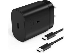 Fast Adaptive Wall Adapter 25W Charger for ZTE Blade A7 Prime with 4FT 12M UrbanX USB C PD Charging and Data Transfer Cable  Black US Version with Warranty