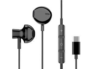 Urban Extreme USB Type C Earphones Stereo in Ear Earbuds Headphones with Microphone Bass Earbud with Mic and Volume Control Compatible with Samsung Galaxy Tab S5e  Black US Version with Warranty