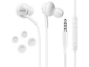 OEM UrbanX Corded Stereo Headphones for Samsung Galaxy A32 5G  AKG Tuned  with Microphone and Volume Buttons  White