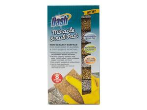 Dash Miracle Non-Scratch Scrub Pads for Clean Scrub Wash All Around Kitchen & Home Multi-Purpose Heavy Duty Scrub Sponge 8 Pack (Silver & Gold)