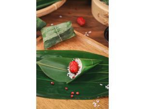 WELLHOME 100PCS Vacuum Packed Bamboo Leaves - Decorations for Sushi Roller Plates, Bamboo Leaf Sushi Bazooka Maker Kit -Banana Leaf Alternative