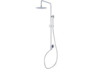 INNOWIN IW-SRUS02100 Shower Column System, with 8inch SUS304 Rainfall Shower Head and Brass Hand Shower 2.5GPM, Adjustable holder, Chrome Plated