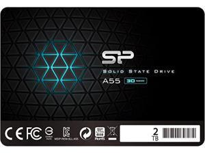 Silicon Power 2TB SSD 3D NAND A55 SLC Cache Performance Boost SATA III 2.5" 7mm (0.28") Internal Solid State Drive (SU002TBSS3A55S25NE)