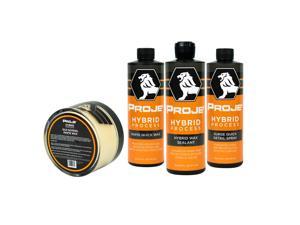 Proje' Premium Car Care - Hybrid Process Kit. An Instant Clean, Protected, and Shine.
Includes Quick Detailer, Old School (Carnauba) Paste Wax, Wax Sealant, Hybrid Wax Sealant, and Quick Wax.