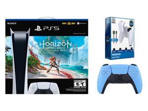 Sony PlayStation 5 Digital Edition Horizon Forbidden West Bundle with Extra Controller and Charge Kit  Starlight Blue
