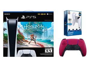 Sony PlayStation 5 Digital Edition Horizon Forbidden West Bundle with Extra Controller and Charge Kit  Cosmic Red