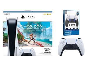 Sony PlayStation 5 Disc Edition Horizon Forbidden West Bundle with Extra Controller and Grip Kit  Glacier White