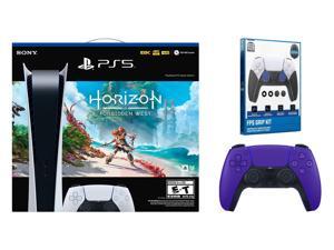 Sony PlayStation 5 Digital Edition Horizon Forbidden West Bundle with Extra Controller and Grip Kit  Galactic Purple