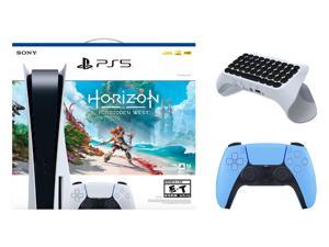 Sony PlayStation 5 Disc Edition Horizon Forbidden West Bundle with Extra Controller and Keypad  Starlight Blue