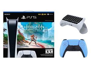Sony PlayStation 5 Digital Edition Horizon Forbidden West Bundle with Extra Controller and Keypad  Starlight Blue