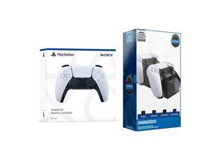Sony PlayStation 5 DualSense Wireless Controller with Dual Charging Dock Station Bundle  White