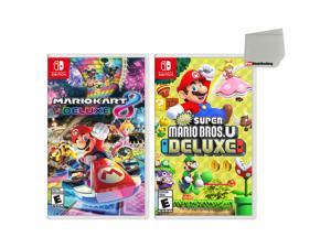 New Super Mario Bros U Deluxe  Mario Kart 8 Deluxe  Nintendo Switch  Two Game Bundle with Screen Cleaning Cloth