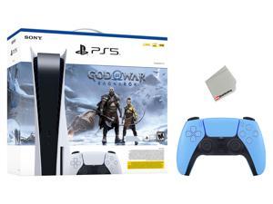Sony Playstation 5 Disc Edition God of War Ragnark Bundle with Extra DualSense Controller Starlight Blue