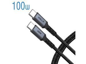 VISLLA 100W USB C to USB C Cable,3.3ft,PD QC 5A Super Fast Charging Cable  Type C Cord Compatible with MacBook Pro,iPad Pro 2020,2021, iPad Air 4, Galaxy S20 S21 S22 Note 20, Pixel, and More