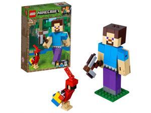LEGO Mine Craft Mine Craft Big fig Steve and Parrot 21148 block toy boy